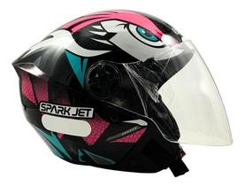 Capacete Moto Aberto Ebf Spark Jet Dragon Brilhante