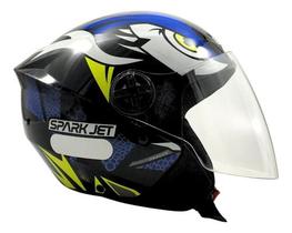 Capacete Moto Aberto Ebf Spark Jet Dragon Brilhante