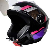 Capacete Moto Aberto Ebf Spark Jet Sting Preto