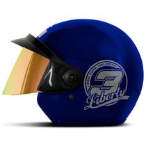 Capacete Moto Aberto Masculino e Feminino Com Pala e Viseira Dourada Pro Tork Liberty 3