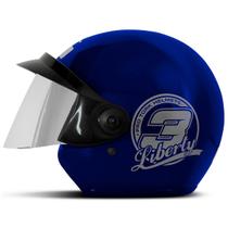 Capacete Moto Aberto Masculino e Feminino Pro Tork Liberty Three com viseira Cromada 56 58 60