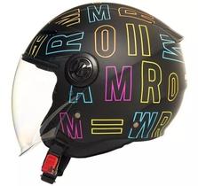 Capacete Moto Aberto Mormaii Lite Neon Viseira Longa Preto