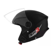 Capacete Moto Aberto New Liberty 3 Preto Fosco Tamanho 56 58 60 Viseira Cristal Inmetro - ProTork