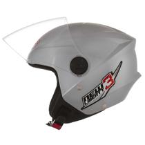 Capacete Moto Aberto New Liberty 3 Protork Prata 58