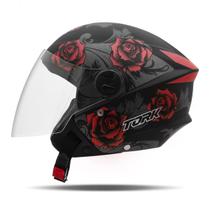 Capacete Moto Aberto New Liberty 3 Three Flowers Fosco Masculino Feminino Pro Tork Estilo Conforto Proteção