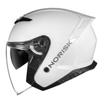 Capacete Moto Aberto Norisk City Branco Brilho Oculos
