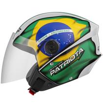 Capacete Moto Aberto Patriota New LIberty Three Brilhante Feminino Masculino Esportivo Pro Tork