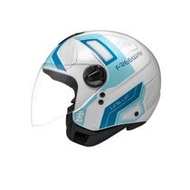Capacete Moto Aberto Peels Freeway Line Up Branco Azul Capacete Moto Aberto Peels Freeway Line Up Branco Azul