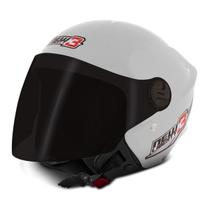 Capacete Moto Aberto Protork Feminino Branco Tamanho 58 Viseira Fumê