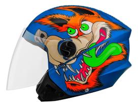 Capacete Moto Aberto Protork Feminino Coyote Azul Fosco 56