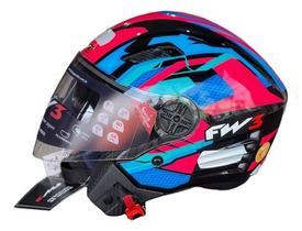 Capacete Moto Aberto X Open Up Fox Fw3 Rosa C/ocúlos