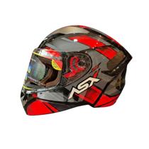 Capacete Moto Asx City Start Preto Brilho Vermelho/Cinza Capacete Moto Asx City Start Preto Brilho Vermelho/Cinza