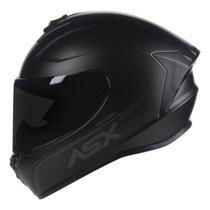 Capacete Moto ASX Draken Preto Fosco Solid + Viseira Fumê