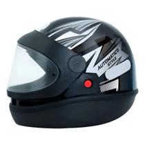 Capacete Moto Automático Ebf Style Preto Prata Unissex Preto/prata Lisa 58