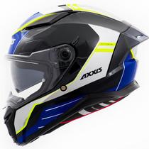 Capacete Moto Axxis Panther Prestige Azul Oculos Spoiler