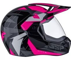 Capacete Moto Bieffe 3 Sport Hills Preto Pink Brilhante