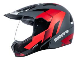 Capacete Moto Bieffe 3 Sport React Cross Trilha Cinza Dark Vermelho Masculino Feminino Lançamento