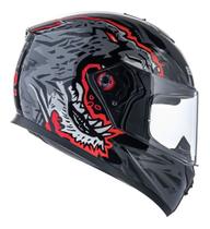 Capacete Moto Bieffe B12 Guepard Cinza com Vermelho