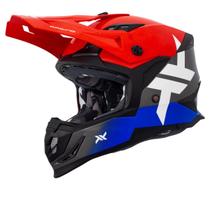Capacete Moto Cross Trilha Enduro Mattos Atomic Azul Cinza