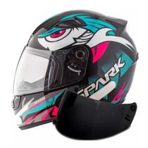 Capacete Moto Ebf Dragon Tiffany Mais Viseira Fumê