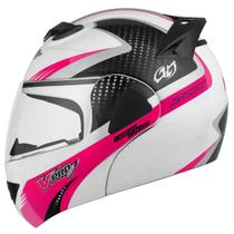 Capacete Moto Escamoteável Articulado Pro Tork V-Pro Jet 2 Carbon Feminino Masculino Aberto Fechado