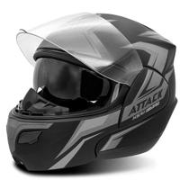 Capacete Moto Escamoteável Robocop New Attack Modular com Viseira Solar Interna Fumê Pro Tork