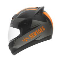 Capacete Moto Evolution G7 Sertões Grafite/Laranja Brilhante