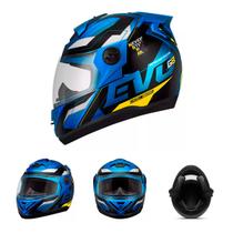 Capacete Moto Fechado Azul com Amarelo G8 EVO Viseira Cristal Inmetro Tamanho 58 718AZAM - Pro Tork