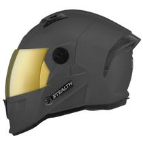 Capacete Moto Fechado Esportivo Pro Tork Stealth Solid Fosco Masculino e Feminino Viseira Dourada