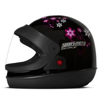 Capacete Moto Fechado Feminino Com Botão Automático da Viseira Pro Tork Sport Moto For Girls Brilhante