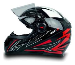 Capacete Moto Fechado FW3 GT2 com Viseira e Narigueira Cor:Preto/Vermelho/BrancoTamanho:56