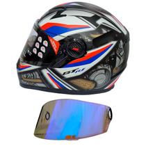 Capacete Moto Fechado Fw3 Gtn R1 Preto Azul Vermelho + Viseira Revo Azul Transparente FW3 Capacete Moto Fechado Fw3 Gtn R1 Preto Azul Vermelho + Viseira Revo Azul Transparente FW3