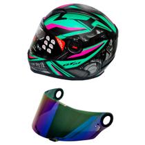 Capacete Moto Fechado Fw3 Gtn R1 Tiffany + Viseira Camaleão FW3 Capacete Moto Fechado Fw3 Gtn R1 Tiffany + Viseira Camaleão FW3