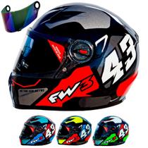 Capacete Moto Fechado Fw3 Gtx 43 Com Óculos Interno + Viseira Camaleão