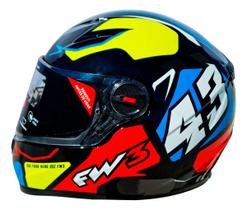 Capacete Moto Fechado Fw3 Gtx 43 Óculos Interno Várias Cores