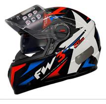 Capacete Moto Fechado FW3 GTX STAR Cor:Vermelho com AzulTamanho:60