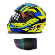 Capacete Moto Fechado Fw3 Modelo Gtx Fox Mais Viseira Adicional