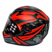 Capacete Moto Fechado GTN R1 Viseira Cristal Preto Fosco/Vermelho Inmetro Tamanho 58 - FW3 Capacete Moto Fechado GTN R1 Viseira Cristal Preto Fosco/Vermelho Inmetro Tamanho 58 - FW3