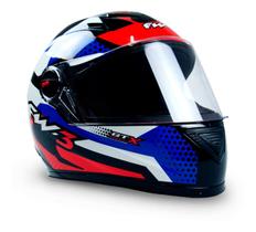 Capacete Moto Fechado GTN Super Viseira Cristal Azul/Branco Brilhante Inmetro Tamanho 60 - FW3 Capacete Moto Fechado GTN Super Viseira Cristal Azul/Branco Brilhante Inmetro Tamanho 60 - FW3
