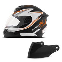 Capacete Moto Fechado Integral Mixs Mx2 Carbon Fosco + Viseira Fumê