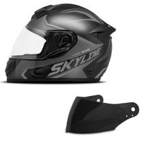 Capacete Moto Fechado Integral Mixs Mx2 Skyline Fosco + Viseira Fumê Feminino Masculino