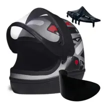 Capacete Moto Fechado Integral San Marino Masculino Feminino Motoboy Motociclista Motoqueiro Viseira Fumê Narigueira