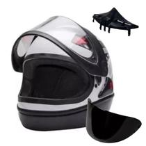 Capacete Moto Fechado Integral San Marino Masculino Feminino Motoboy Motociclista Motoqueiro Viseira Fumê Narigueira