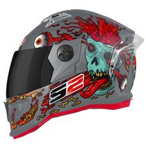 Capacete Moto Fechado Masculino Feminino Pro Tork Stealth Zumbi Fosco Com Narigueira Viseira Fumê