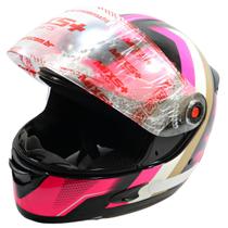 Capacete Moto Fechado Mixs Mx5 Super Speed Rosa Dourado N 60 - Pro Tork