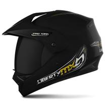 Capacete Moto Fechado Pro Tork Motocross Liberty Mx Pro Vision Viseira Fumê