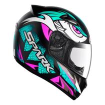 Capacete Moto Fechado Spark Dragon Preto Tifany Fosco Feminino e Masculino Motoqueiro - EBF Capacete Moto Fechado Spark Dragon Preto Tifany Fosco Feminino e Masculino Motoqueiro - EBF
