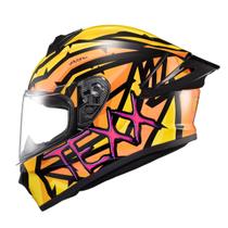 Capacete Moto Fechado Texx Spihe Maasai Laranja Amarelo