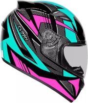 Capacete Moto Feminino Ebf Esportivo New Spark Flash Preto Tifany Capacete Moto Feminino Ebf Esportivo New Spark Flash Preto Tifany