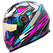 Capacete Moto Feminino Ls2 FF358 Xdron Cyan Rosa Esportivo